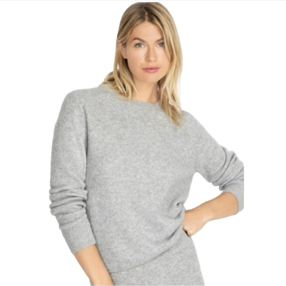Johnny Was Calme Cashmere Ribbed Women’s Grey Pullover Sweater Size XS